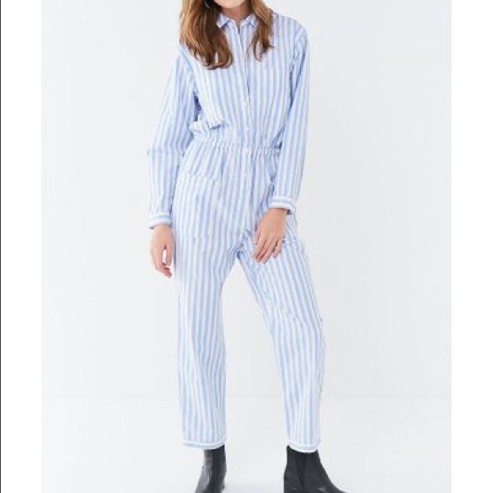Urban Outfitters Striped Utility Jumpsuit